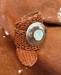 Tanned Leather & Shell Disc Belt