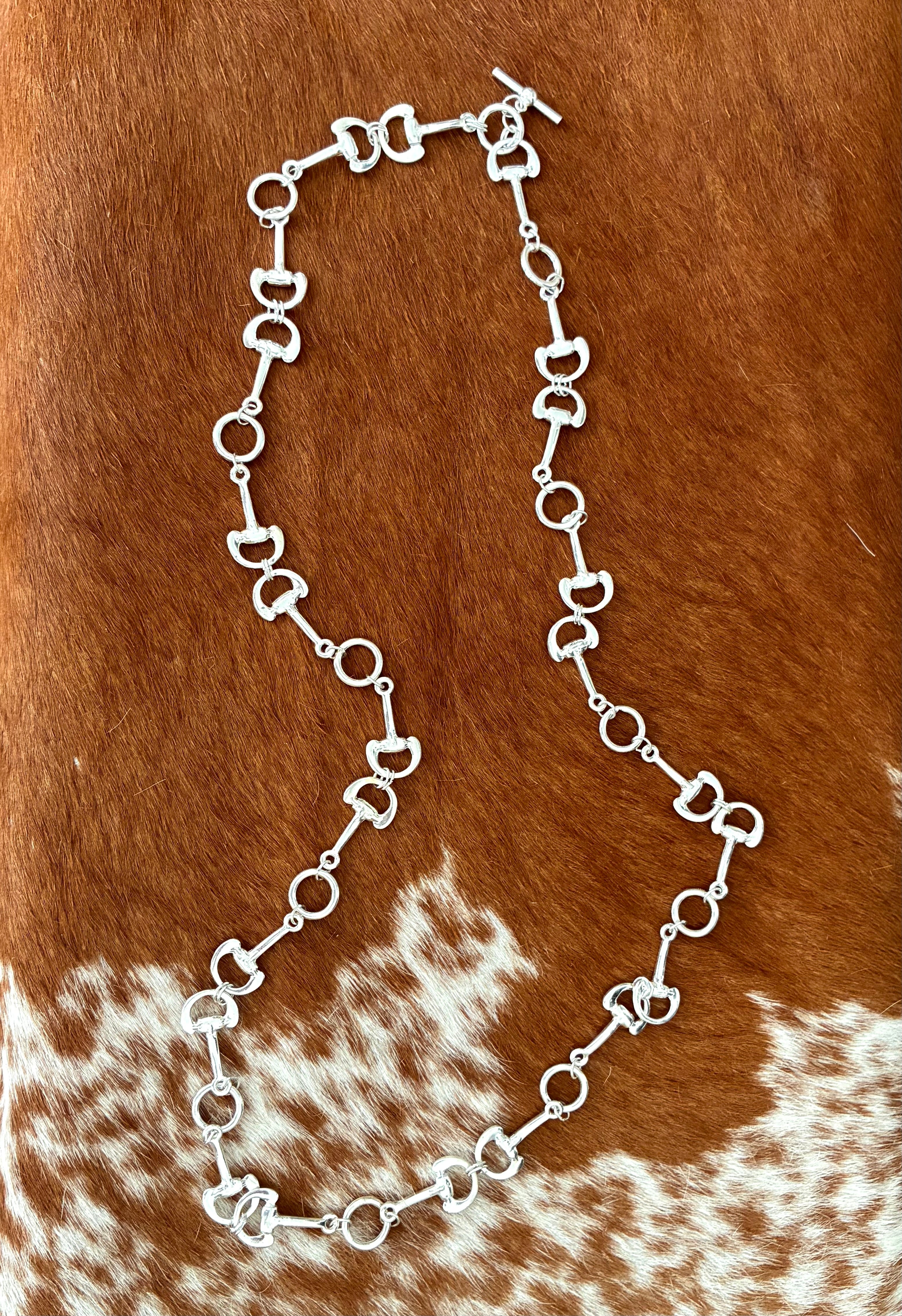 Silver Plated Horsebit Chain Belt