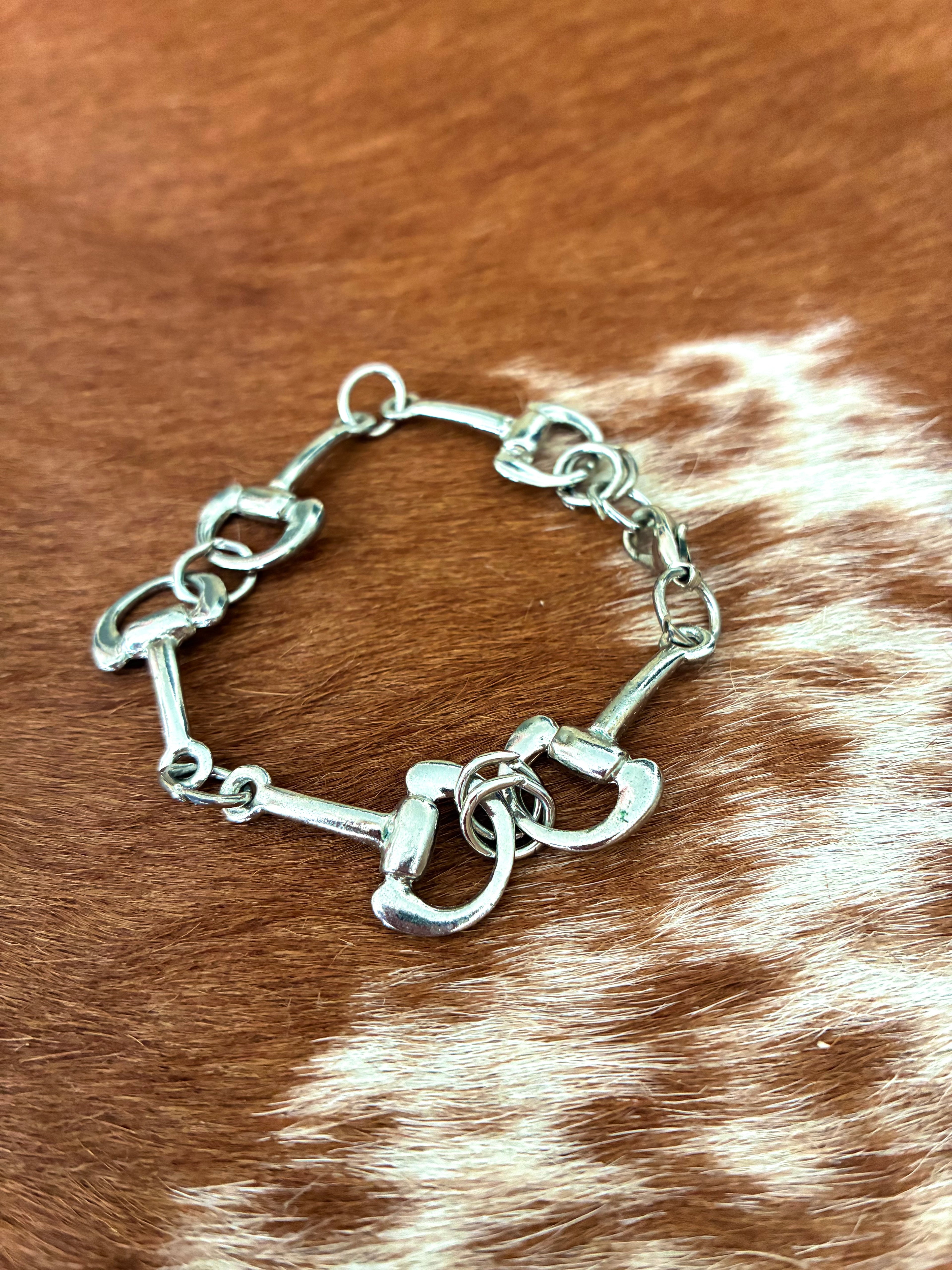 Silver Plated Horsebit Bracelet