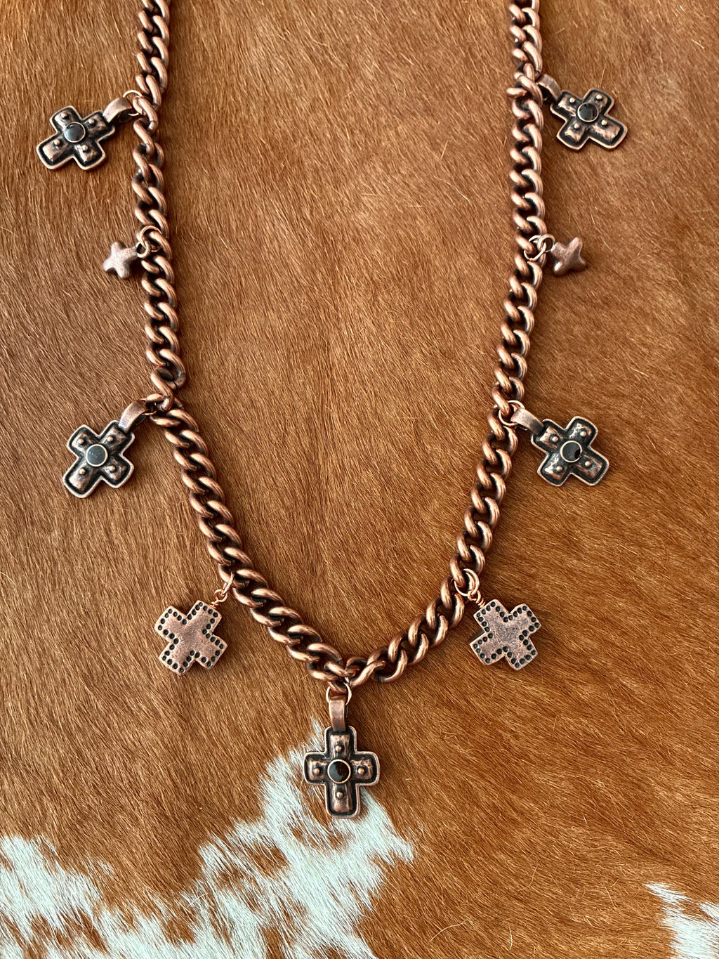 Chunky Copper Cross Necklace