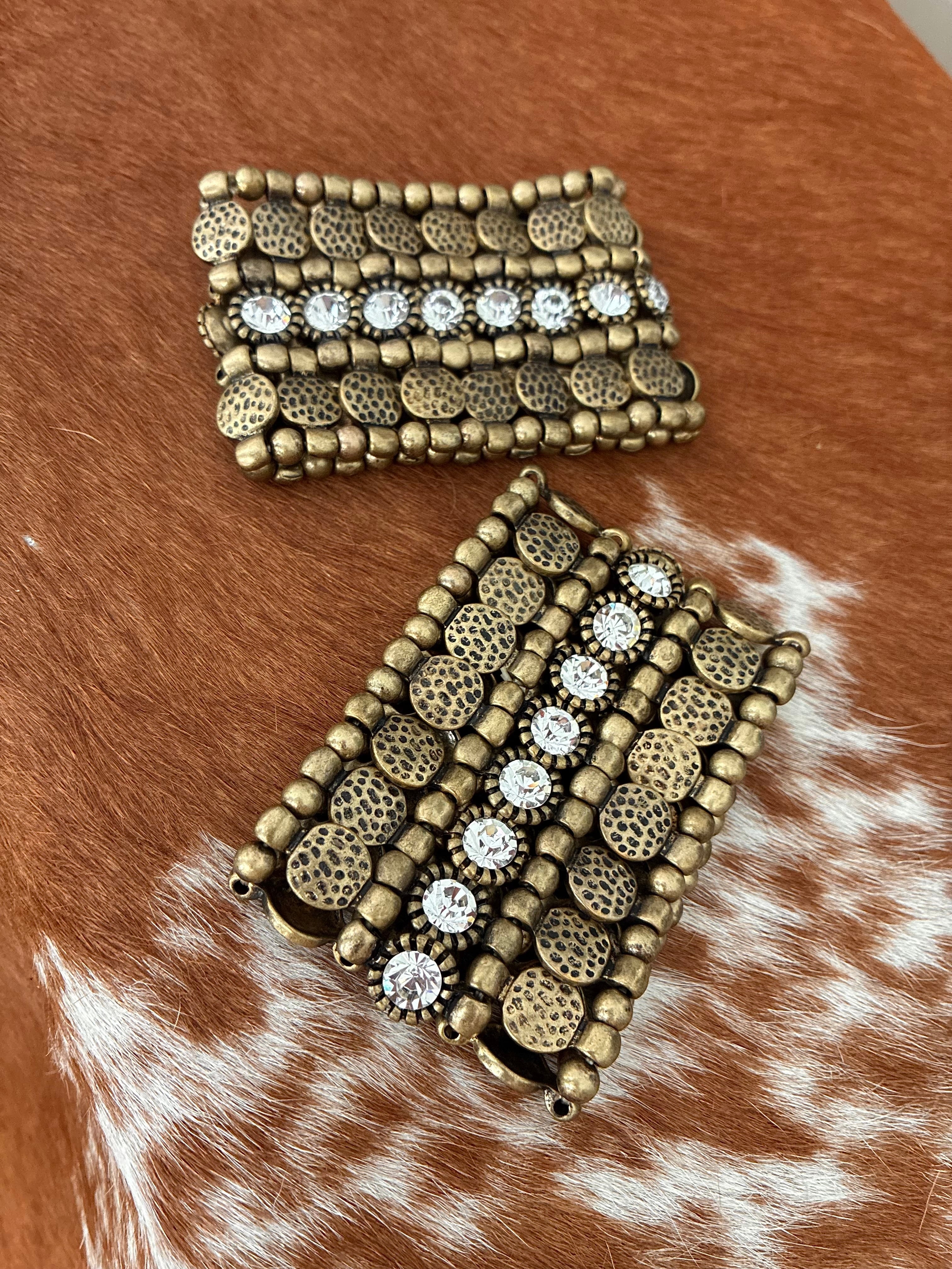 Bronze Beaded Cuffs