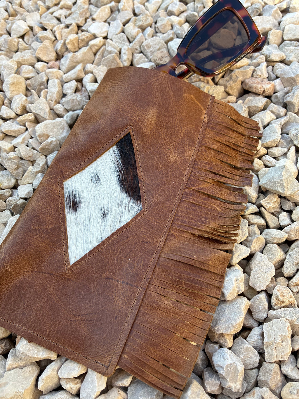 Real Leather Glasses Slip - Diamond Cowhide