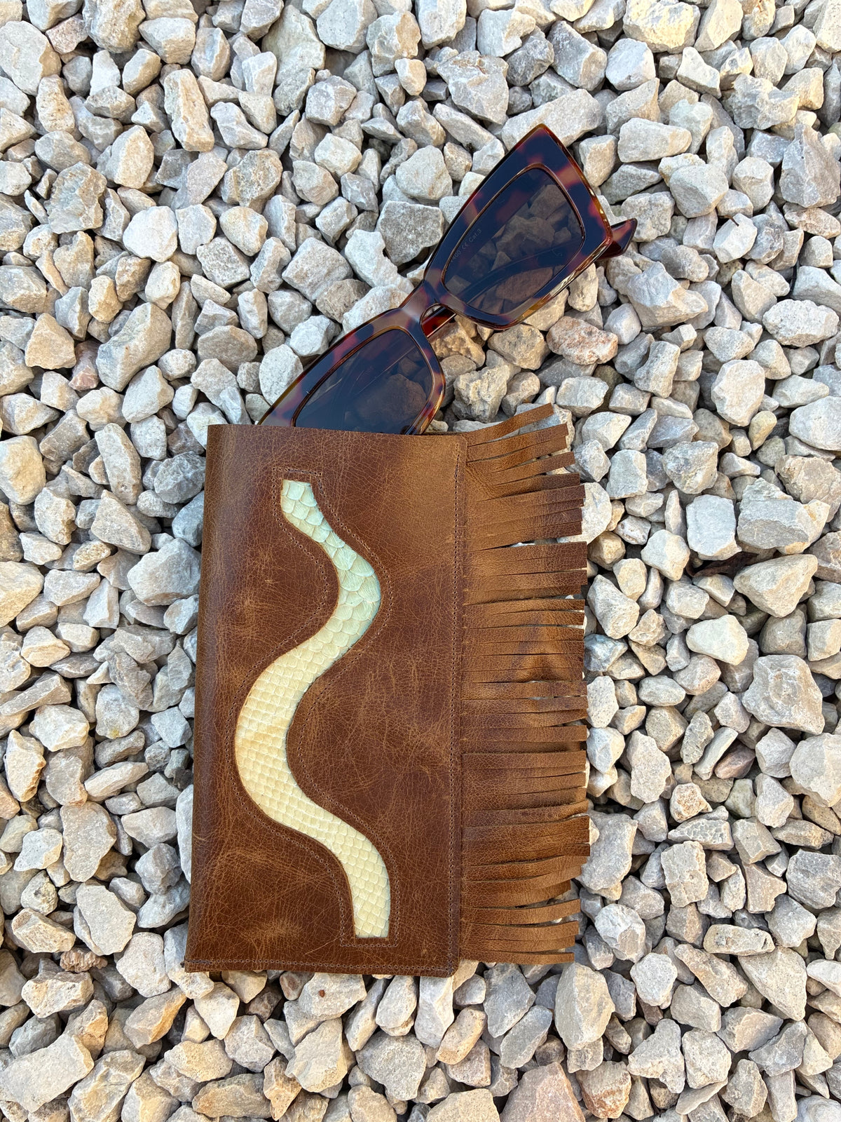 Real Leather Glasses Slip - Slither Of Snake