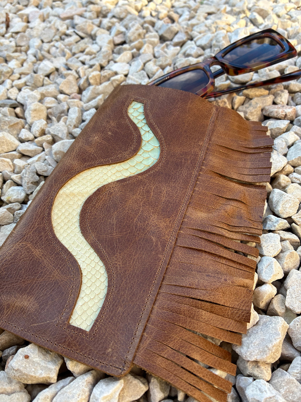 Real Leather Glasses Slip - Slither Of Snake