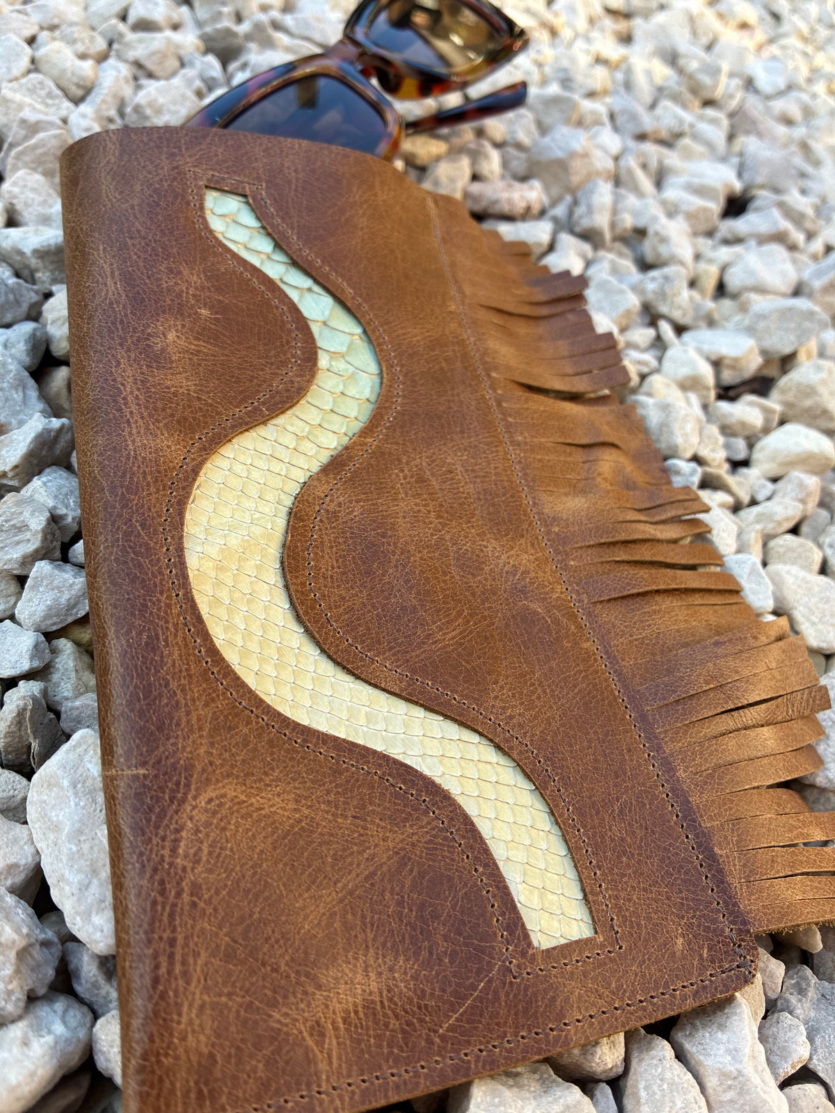 Real Leather Glasses Slip - Slither Of Snake