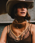 Beaded Fringe Suede Neckerchief