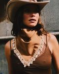 Shell Trim Suede Neckerchief