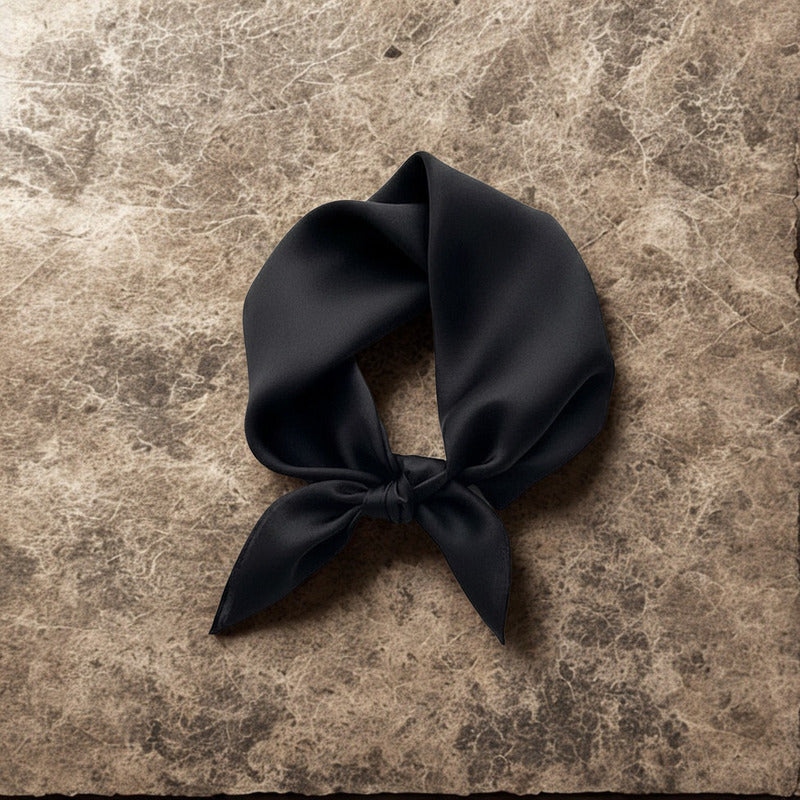 Black 100% Silk Neckerchief