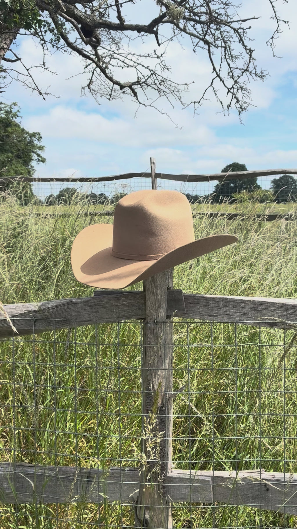 100% Wool Cowboy Hat - Camel